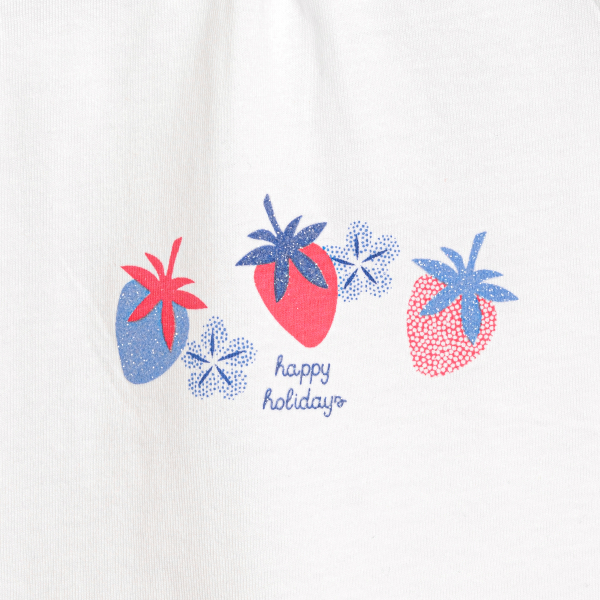 تانك توب مزين بفيونكات وطبعة فراشة باللون الأزرق للفتيات الصغيرات